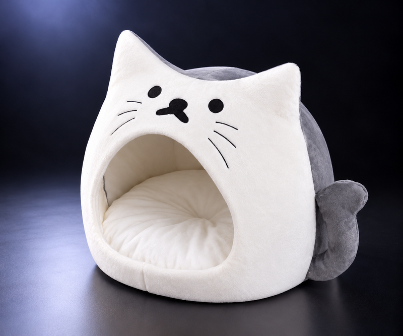 Panier douillet fermé pour chat