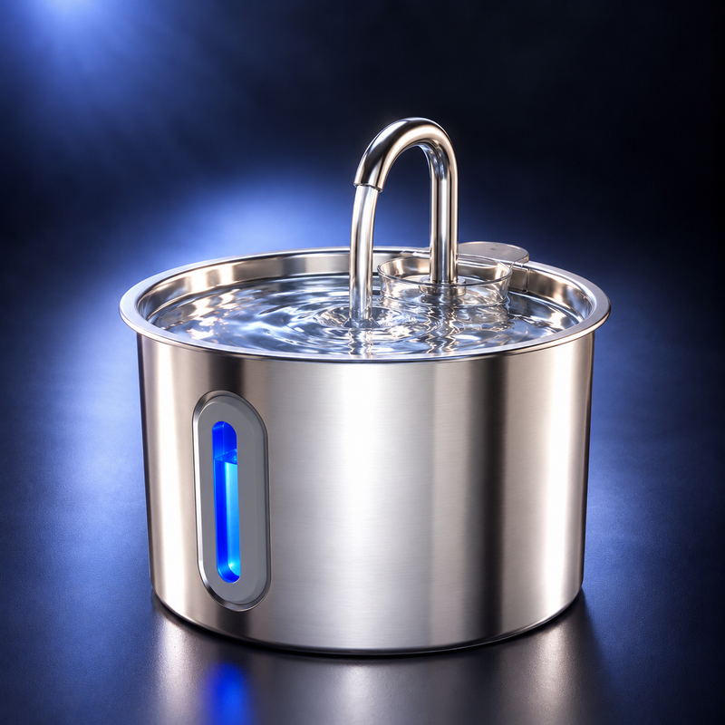 Fontaine à eau en inox pour chat