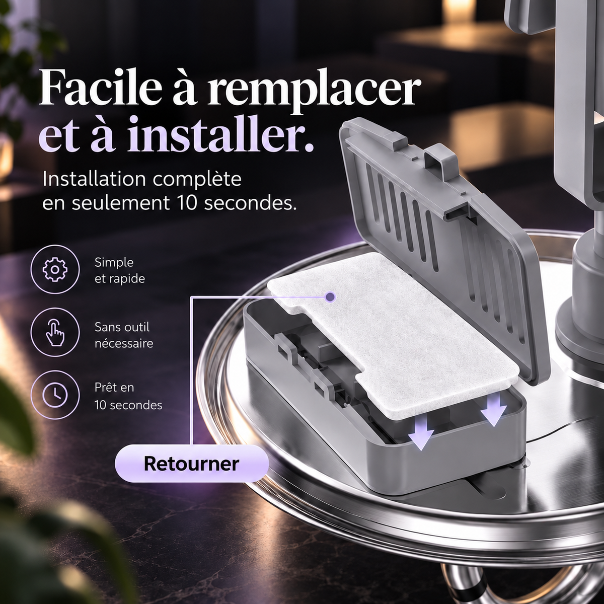 Filtres de rechange pour fontaine en inox