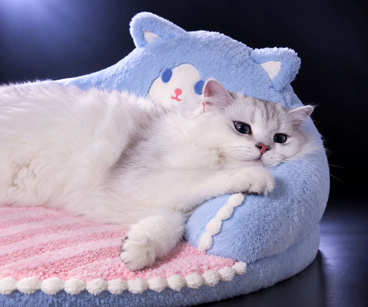 Rond kattenkussen met rand